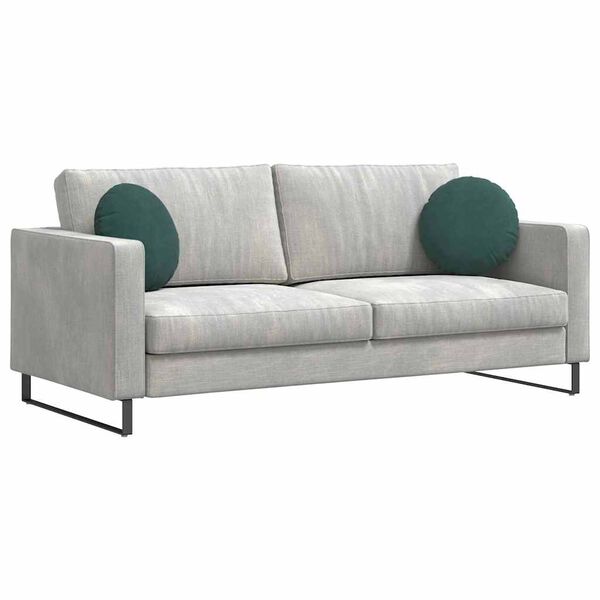 vidaXL Sēdvietas spilventiņi 2 pcs Tum&scaron;i zaļ&scaron; &Oslash; 40 x 13 cm Samts