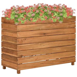 vidaXL augstā puķu kaste, 100x40x72 cm, pārstrādāts tīkkoks un tērauds
