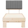 vidaXL Gultas rāmis ar polsterētu galvas balstu Gai&scaron;i pelēks