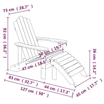 vidaXL dārza krēsli ar kāju balstiem, 2 gab., HDPE, brūni