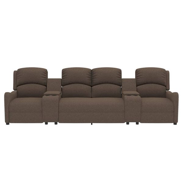 vidaXL četrvietīgs masāžas krēsls ar glāžu turētāju, pelēkbrūns