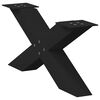 vidaXL kafijas galdiņa kājas, 2 gab., X-veida, melnas, 70x(30-31) cm, tērauds