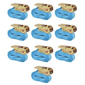 vidaXL kravu stiprinā&scaron;anas siksna, 10 gab., 0,8 t, 4mx25mm, zila