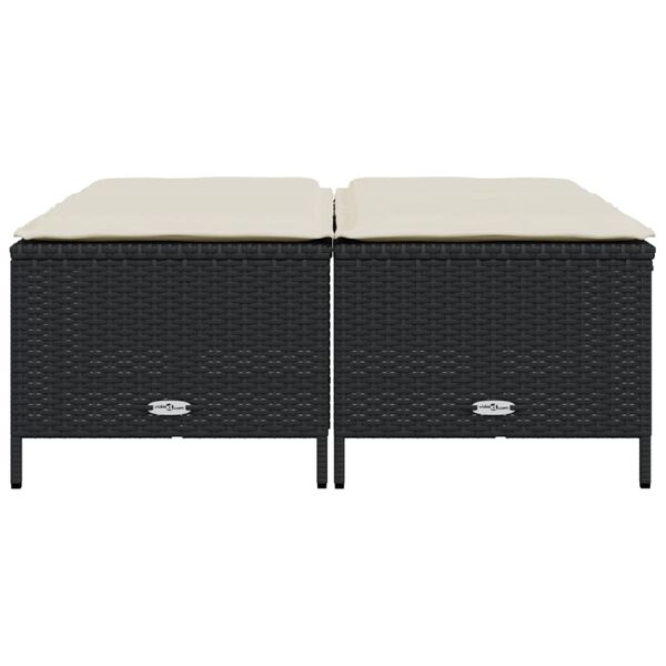 vidaXL dārza krēsli ar matračiem, 4 gab., melna PE rotangpalma