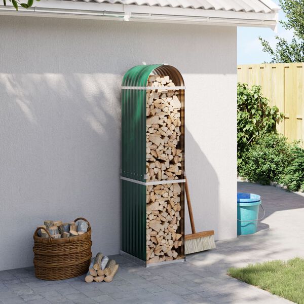 vidaXL malkas statīvs, zaļ&scaron;, 40x45x170 cm, cinkots tērauds