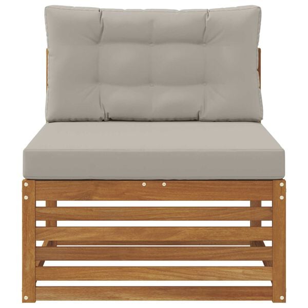 vidaXL Āra vidējais dīvāns Cietā akācijas koks Dabiska