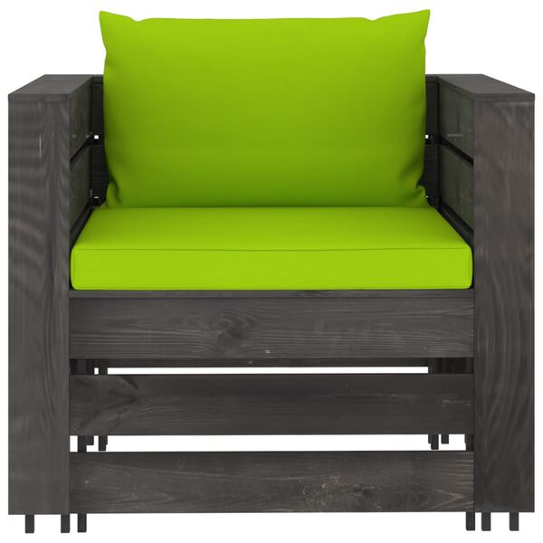 vidaXL 7-daļīgs dārza atpūtas mēbeļu komplekts ar matračiem, koks