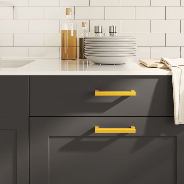 vidaXL skapja rokturi, 20 gab., zelta, 128 mm, nerūsējo&scaron;ais tērauds