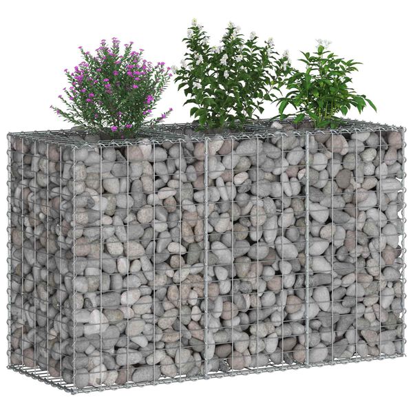 vidaXL Gabions pacelta gulta Sudraba 130 x 50 x 80 cm Cinkots tērauds