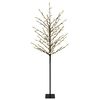 vidaXL LED bumbu Ziemassvētku eglīte Melns 18 x 18 x 150 cm Tērauds