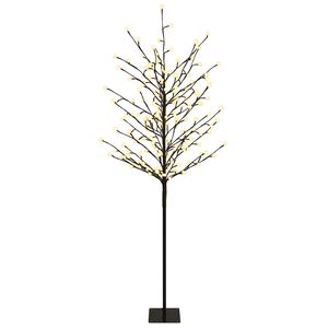vidaXL LED bumbu Ziemassvētku eglīte Melns 18 x 18 x 150 cm Tērauds