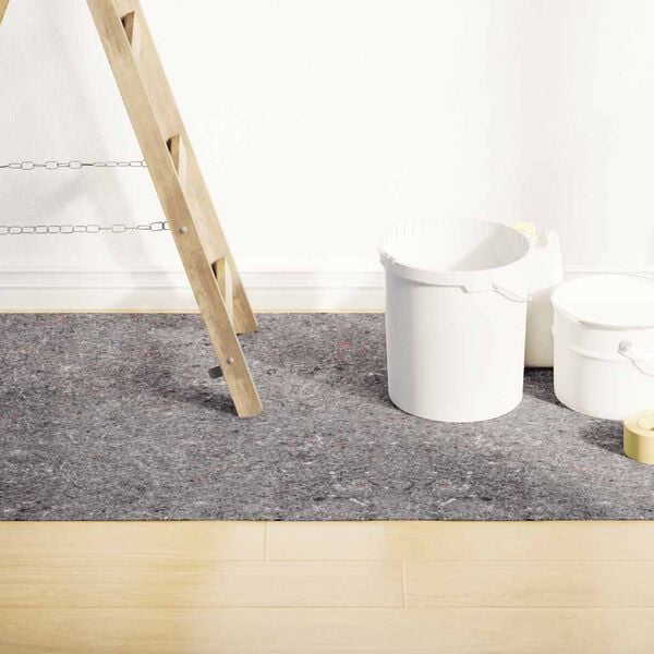 vidaXL krāsotājs flīss, 10 m, 280 g/m&sup2;, neslīdo&scaron;s, pelēks