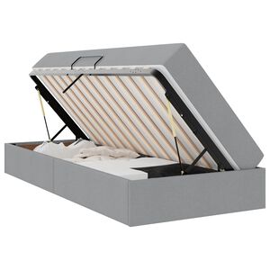 vidaXL Gulta ar uzglabā&scaron;anas vietu un matraci Gai&scaron;i pelēks 90 x 190 cm