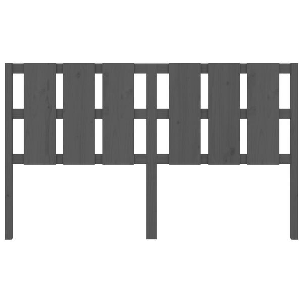 vidaXL gultas galvgalis, pelēks, 185,5x4x100 cm, priedes masīvkoks