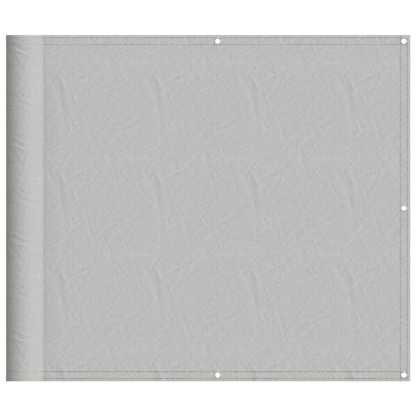 vidaXL balkona aizslietnis, gai&scaron;i pelēks, 90x700 cm, 100% poliestera