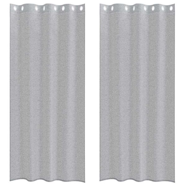 vidaXL Voile aizkaris 2 pcs Tumši pelēks 260 x 140 cm Poliesters