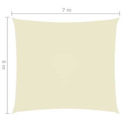 vidaXL saulessargs, taisnstūra, 6x7 m, krēmkrāsas oksforda audums