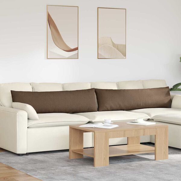 vidaXL Dīvāna spilveni 2 pcs Brūna 145 x 40 cm audums