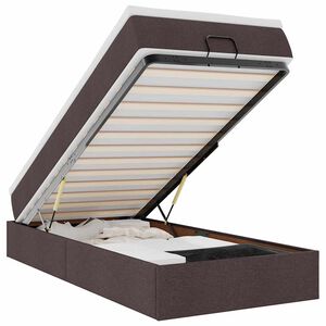 vidaXL Osmaņu gultas rāmis ar matrača tum&scaron;i brūns 80x200 cm audums