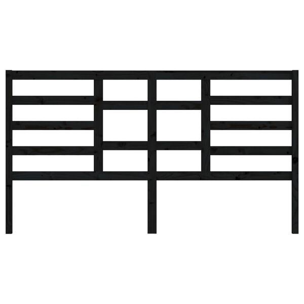 vidaXL gultas galvgalis, melns, 206x4x104 cm, priedes masīvkoks