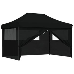 vidaXL Balles telts 279 x 410 x 315 cm Melns Oksforda audums