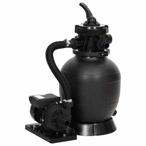 vidaXL baseina smil&scaron;u filtrs ar 6 pozīciju vārstu, melns