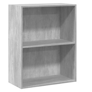 vidaXL 2-līmeņu grāmatu plaukts, pelēks 60x30x76,5cm inženierijas koks