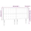 vidaXL gultas galvgalis ar LED, 203x16x118/128 cm, melns audums