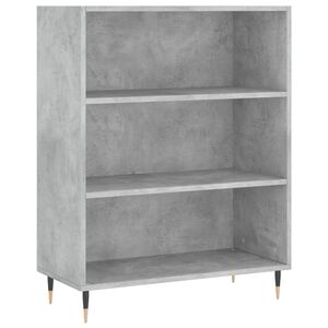 vidaXL grāmatplaukts, betona pelēks, 69,5x32,5x90cm, inženierijas koks