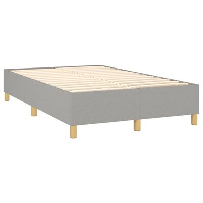 vidaXL atsperu gulta ar matraci, gaiši pelēka audums, 120x200cm