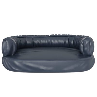 vidaXL ergonomiska suņu gulta, tumši zila, 60x42 cm, mākslīgā āda