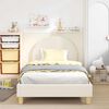 vidaXL Bērnu gultas rāmis ar galvgali Krēmkrāsa 90 x 200 cm