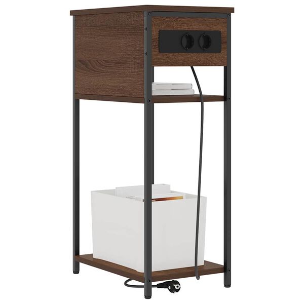 vidaXL Nakts skapītis Brūns ozols 41 x 28 x 76 cm Inženierijas koks