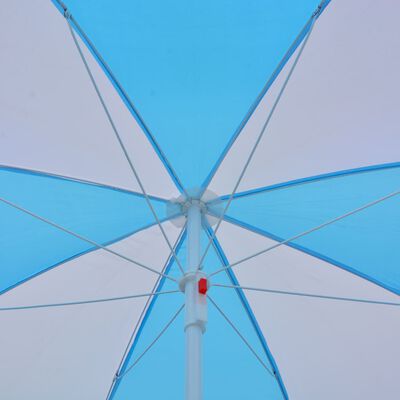 vidaXL pludmales nojume – saulessargs, zila un balta, 180 cm, audums