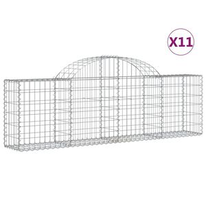 vidaXL arkveida gabiona grozi, 11 gb., 200x30x60/80 cm, cinkota dzelzs