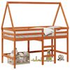 vidaXL Bēniņu gultas rāmis Vaska Brūns 90 x 190 cm Masīvs priedes koks