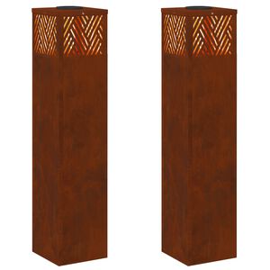 vidaXL Saules LED ceļa gaisma 2 gab. Silti balts 18 x 18 x 80 cm