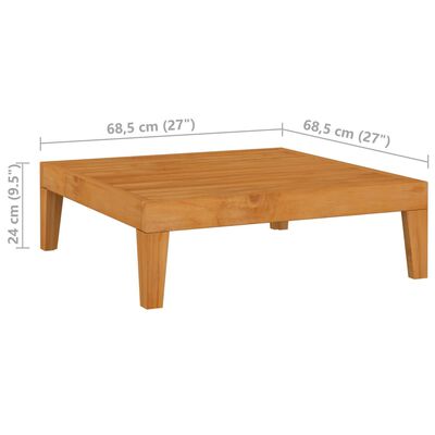 vidaXL dārza galds, 68,5x68,5x24 cm, akācijas masīvkoks
