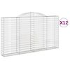 vidaXL arkveida gabiona grozi, 12gb., 300x30x160/180cm, cinkota dzelzs
