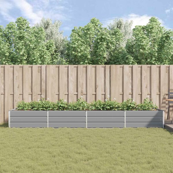 vidaXL Puķu kaste Gai&scaron;i pelēks 195 x 100 x 45 cm Cinkots tērauds