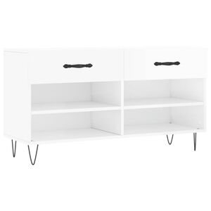vidaXL apavu skapītis, spīdīgi balts, 102x35x55 cm, inženierijas koks