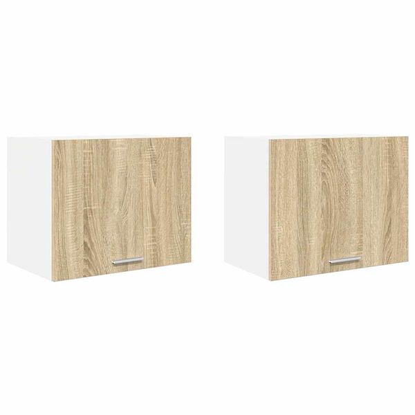 vidaXL Piekarams skapītis 2 pcs Sonoma ozols un balts 50 x 31 x 40 cm