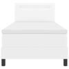 vidaXL Kastītes atsperu gulta Balts 90 x 190 cm Mākslīgā āda