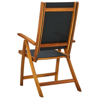 vidaXL saliekami dārza krēsli, 2 gb., akācijas masīvkoks un tekstilēns