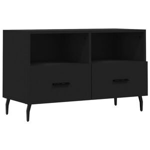 vidaXL TV skapītis, melns, 80x36x50 cm, inženierijas koks