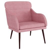 vidaXL atpūtas krēsls, rozā, 63x76x80 cm, samts