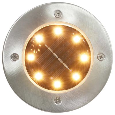 vidaXL solārās zemes lampas, 8 gab, LED, silti baltas