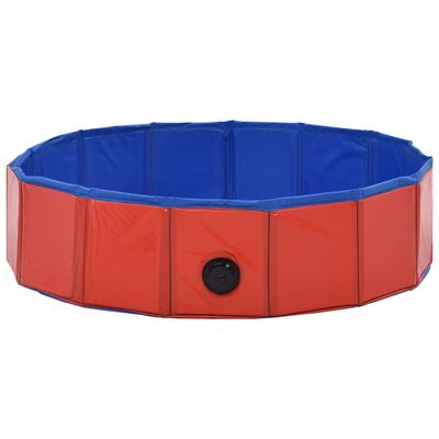 vidaXL suņu baseins, salokāms, sarkans, 80x20 cm, PVC