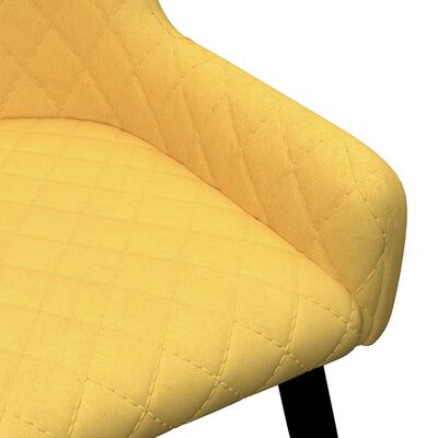 vidaXL virtuves krēsli, 2 gab., dzeltens audums