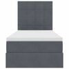 vidaXL Gulta ar uzglabā&scaron;anas vietu un LED Tum&scaron;i pelēks 90 x 190 cm